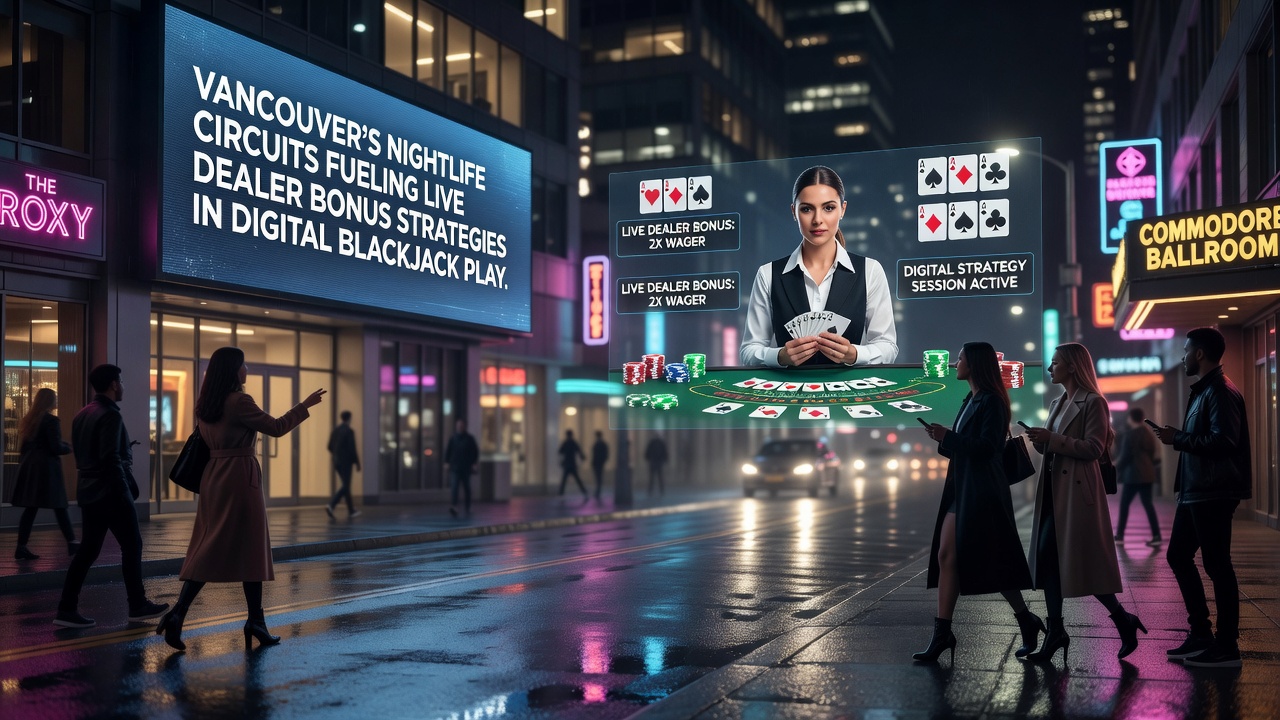 Digital blackjack interface showing live dealer table with bonus indicators